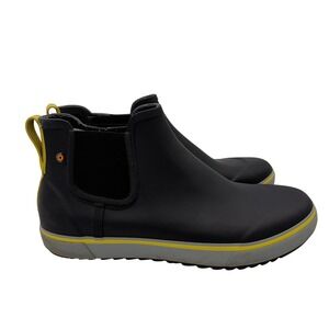 Bogs Mens Kicker Rain Chelsea II Black Yellow Waterproof Boots 73041-492 Size 11